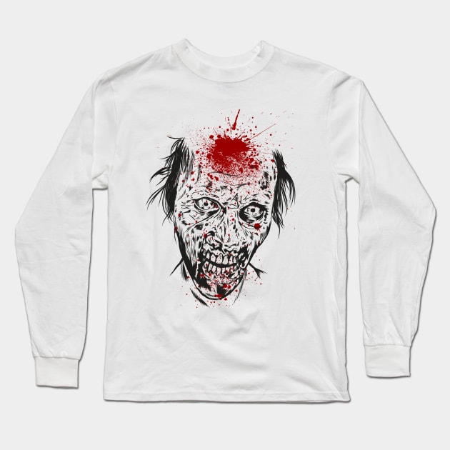 Zombie Headshot Long Sleeve T-Shirt by BrayInk